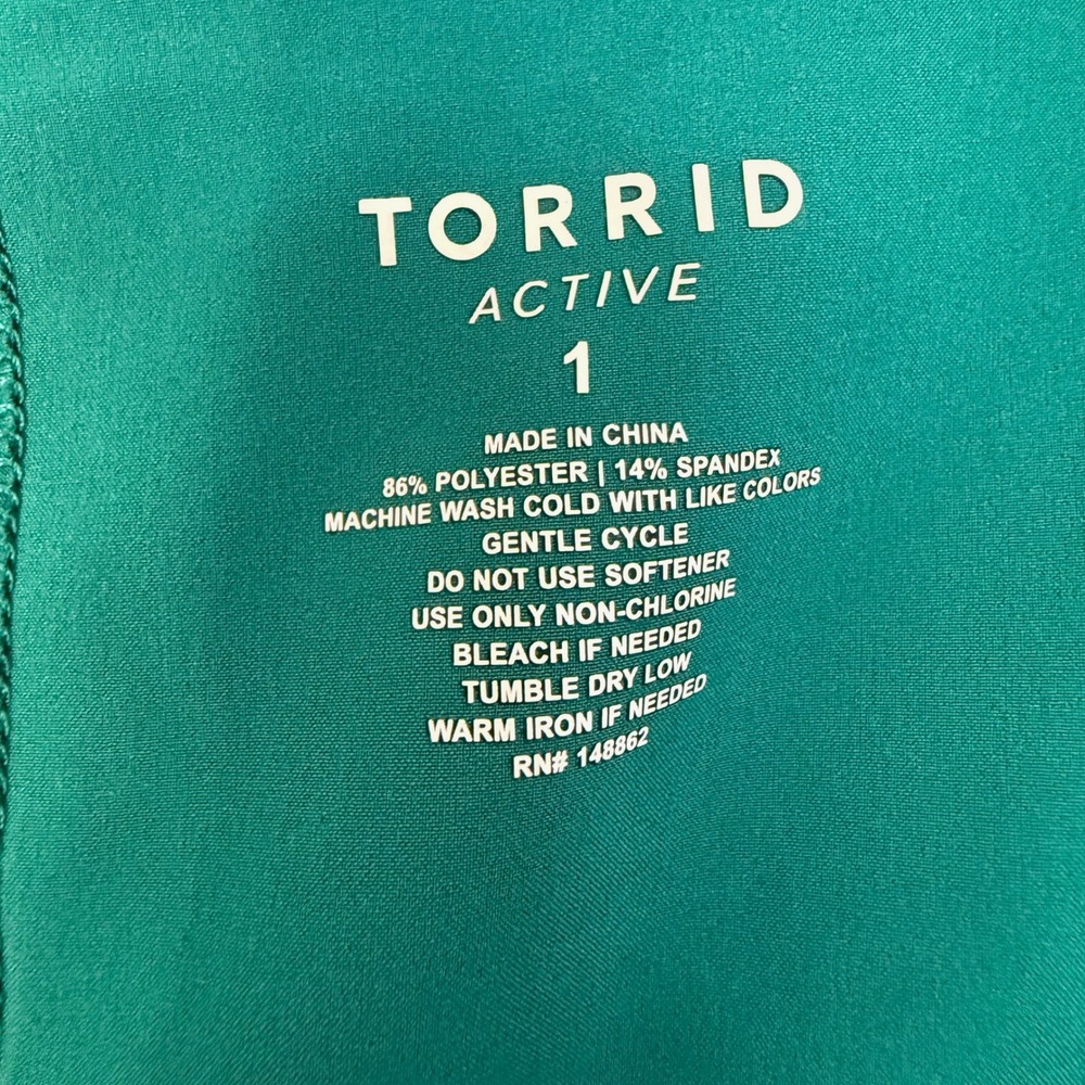 Torrid Active Womens Teal Green Sleeveless Romper Elastic Waist Pockets Sz 14/16 - Picture 8 of 9